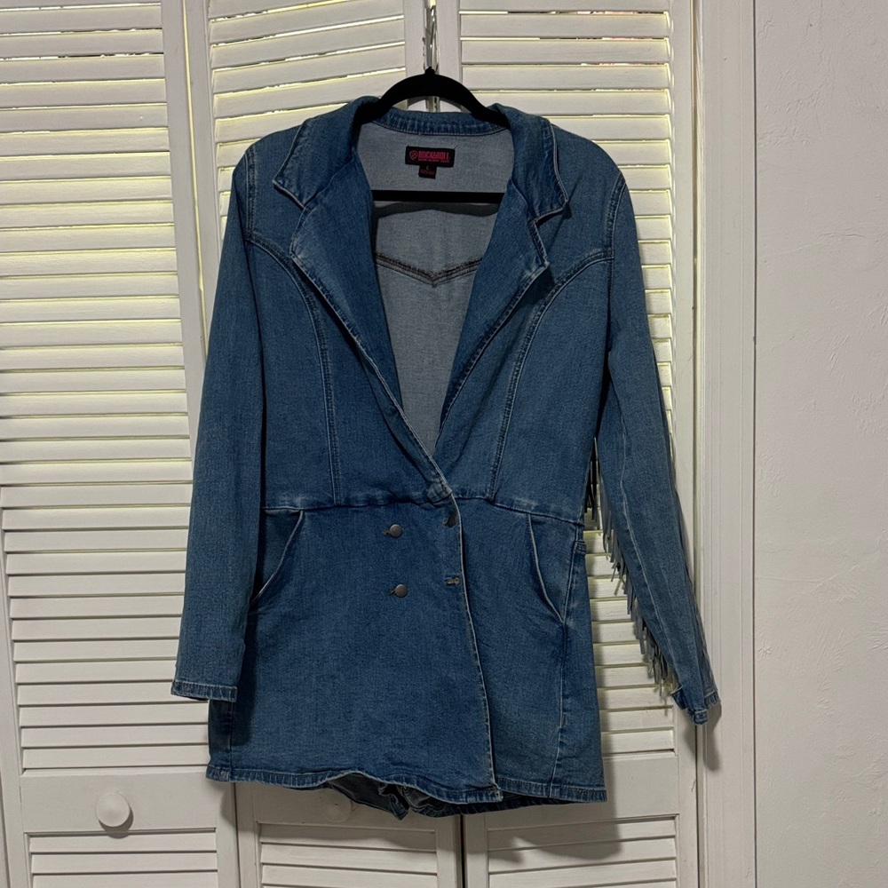 Rock & Roll Cowgirl Blue Denim Romper